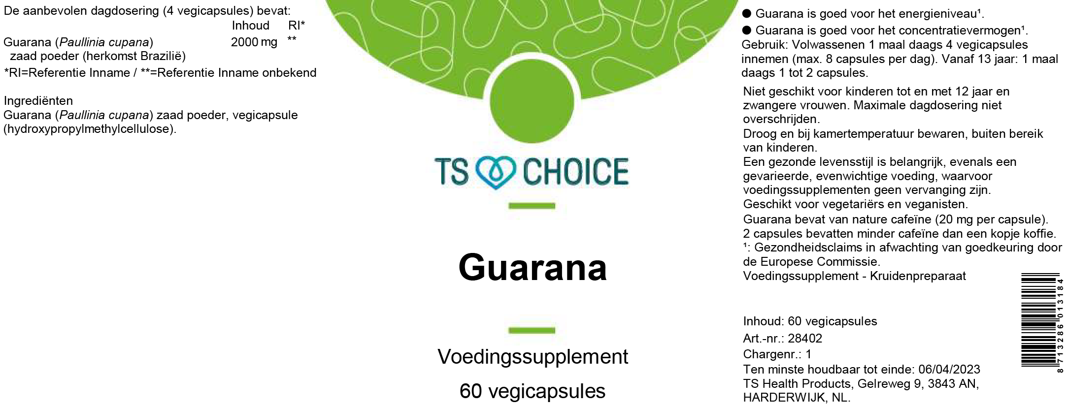 TS Choice Guarana, 60 vcaps