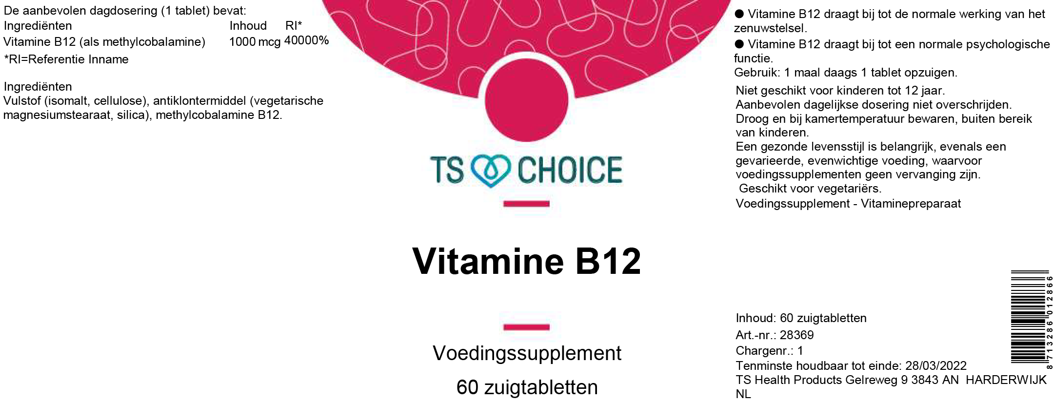 TS Choice Vitamin B12, 60 tbl