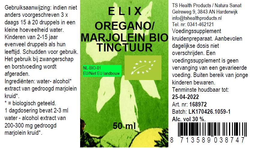 Elix, Marjolein tinctuur BIO (Oregano tinctuur)