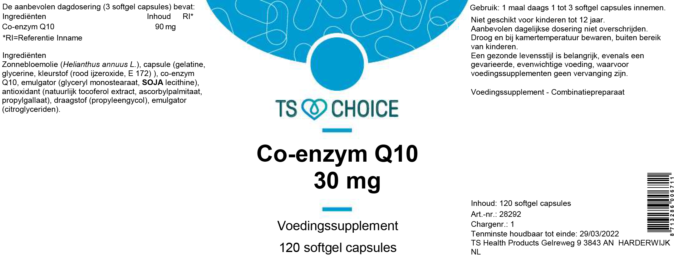 TS Choice Co-enzym Q10 - 100 plus