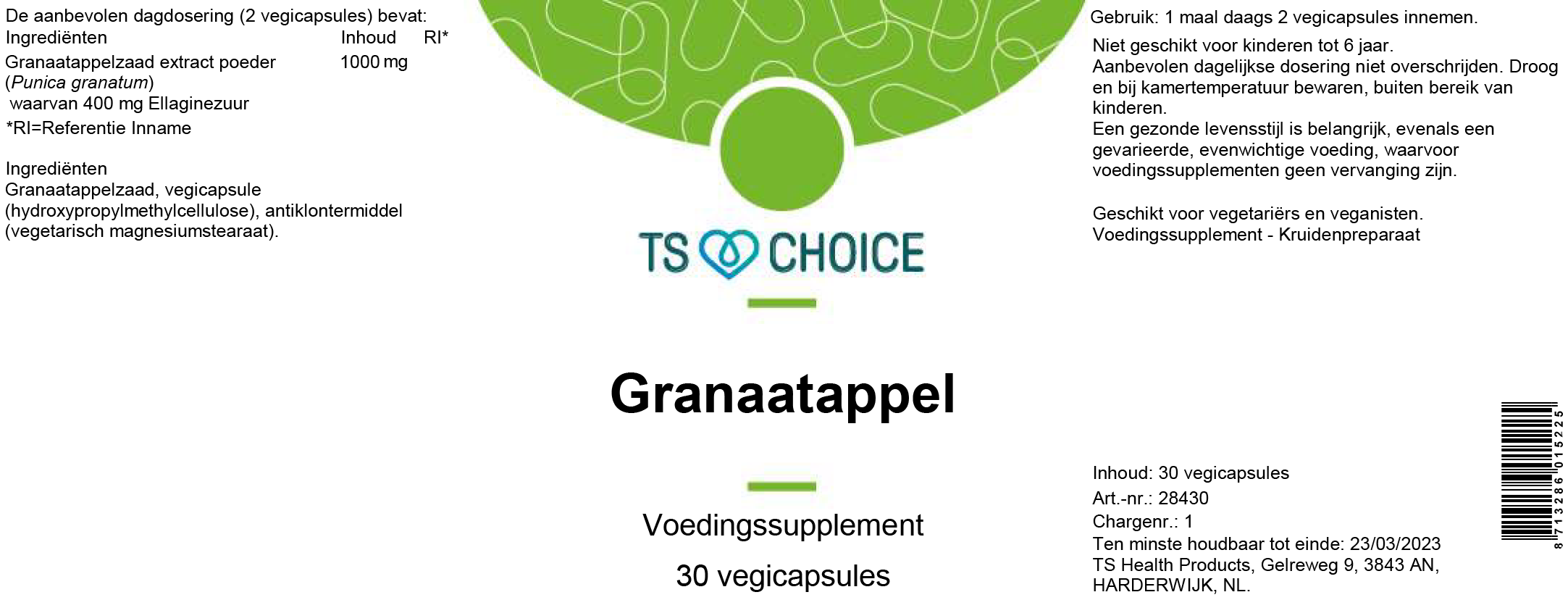 TS Choice Pomegranate, 30 vcaps