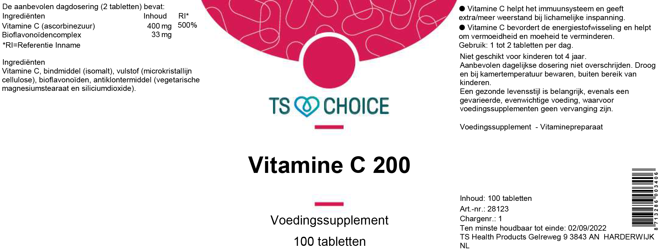 TS Choice Vitamin C200, 100 tbl