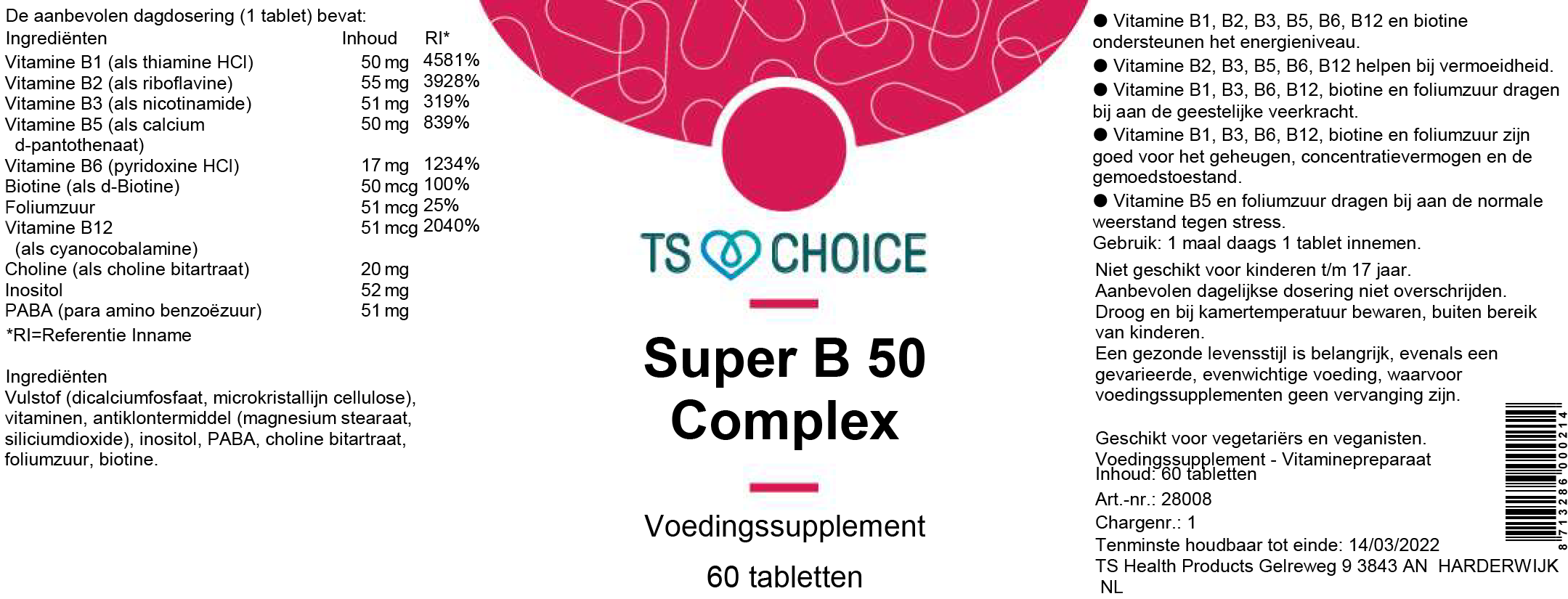TS Choice Super B 50 Complex, 60 tbl