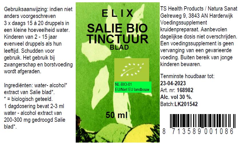 Elix, Salie tinctuur BIO