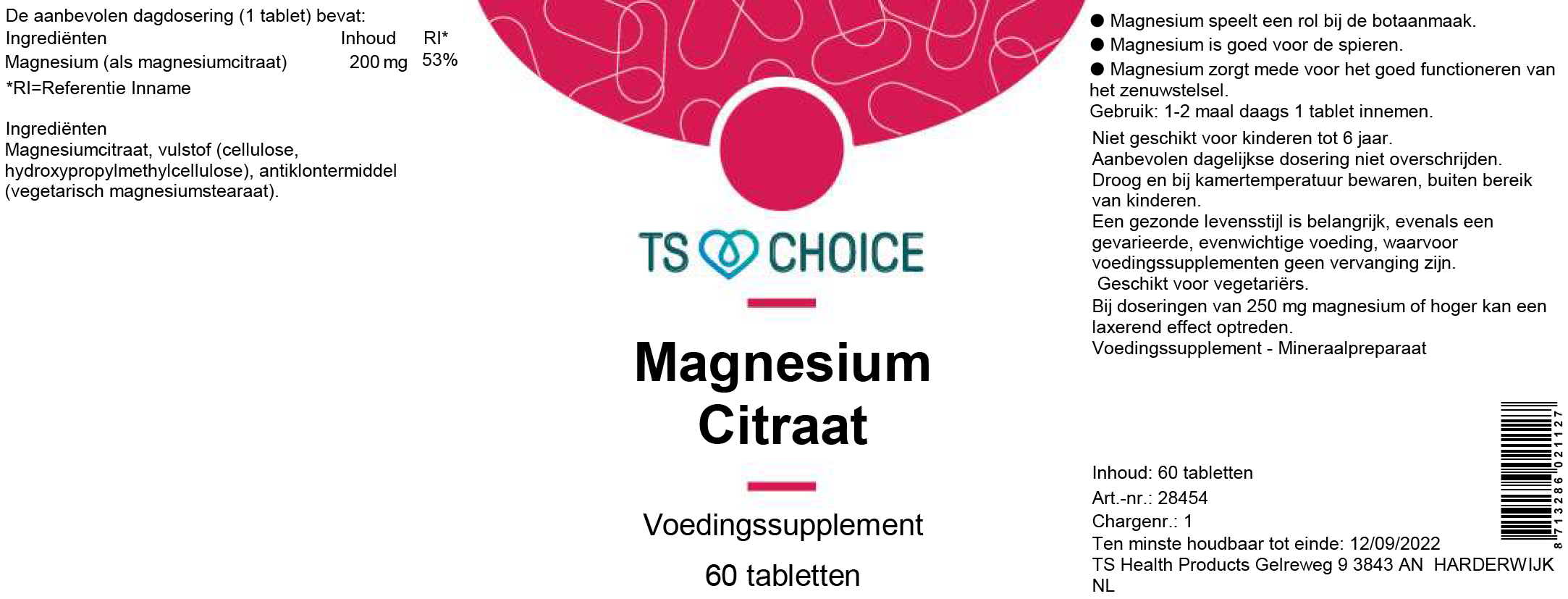TS Choice Magnesium Citrate, 60 tbl