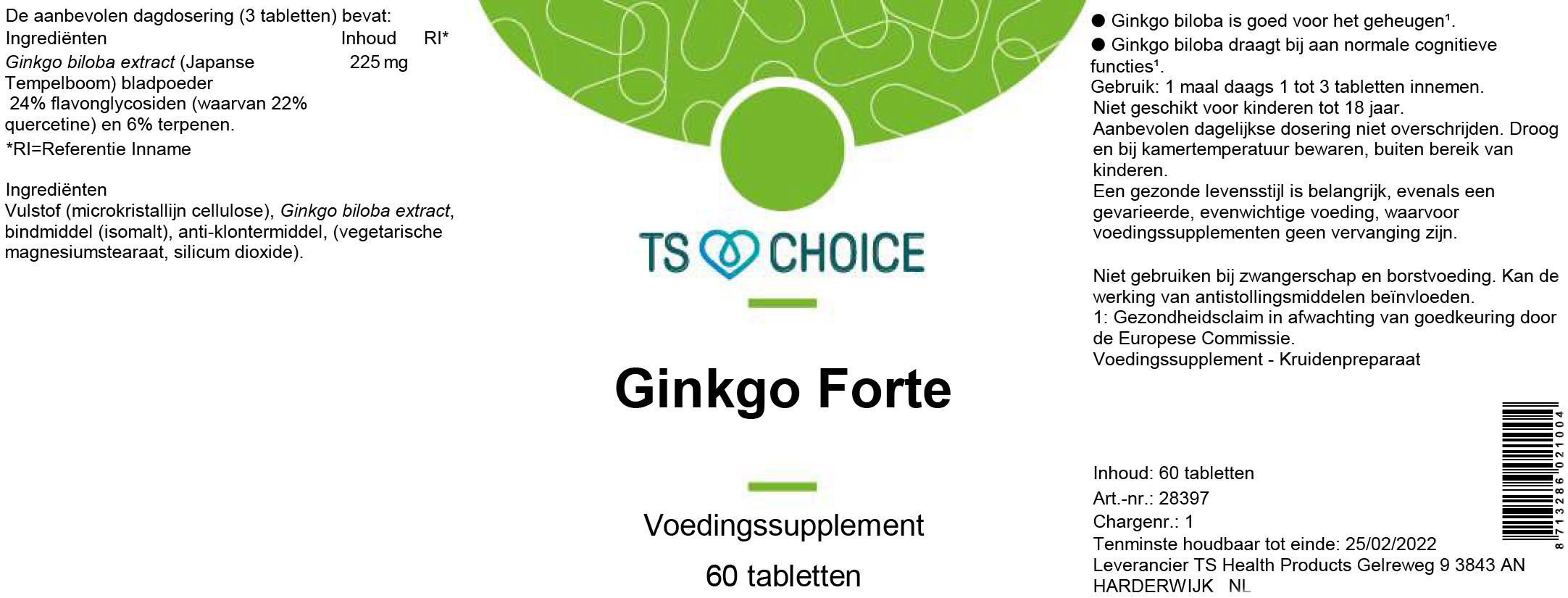 TS Choice Ginkgo Forte, 60 tbl