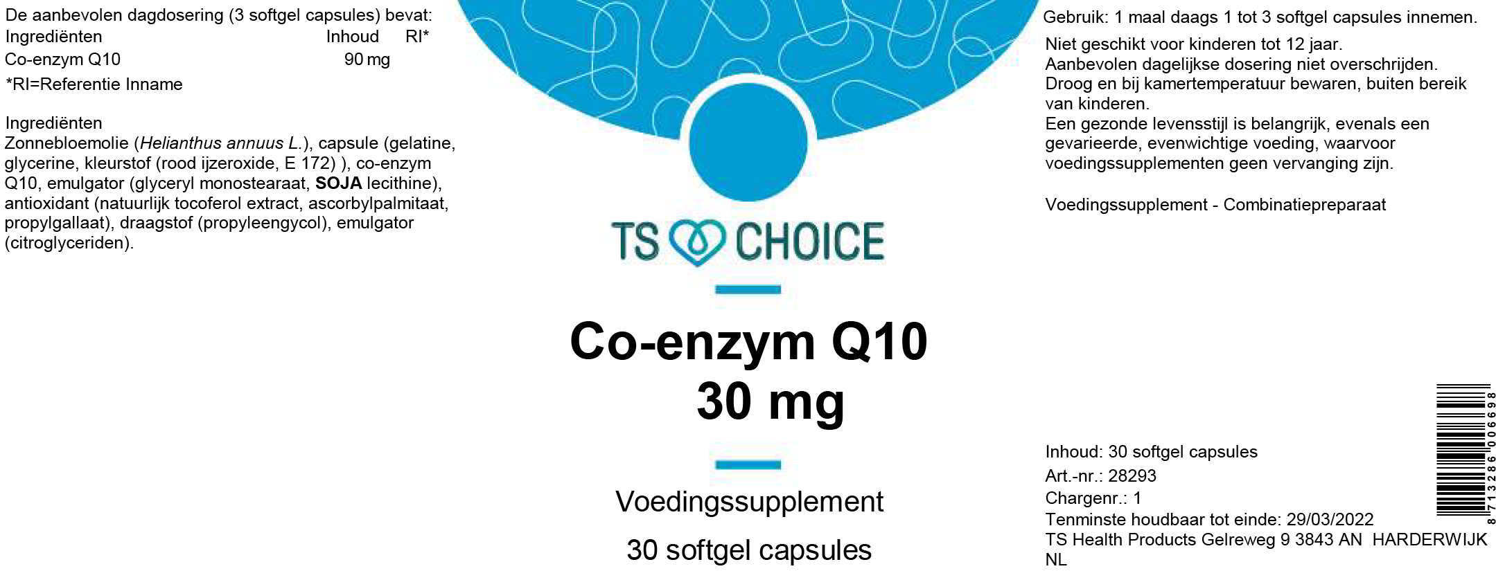 TS Choice Co-enzym Q10 30mg
