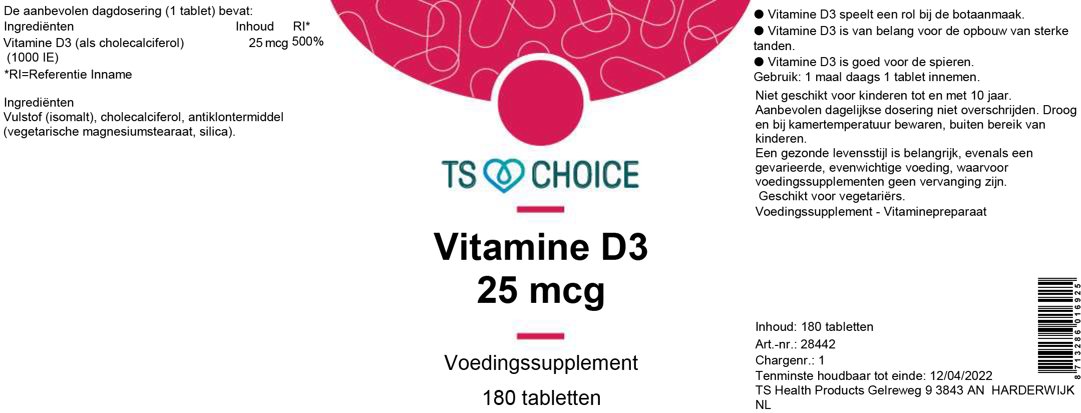 TS Choice Vitamin D3 25 mcg