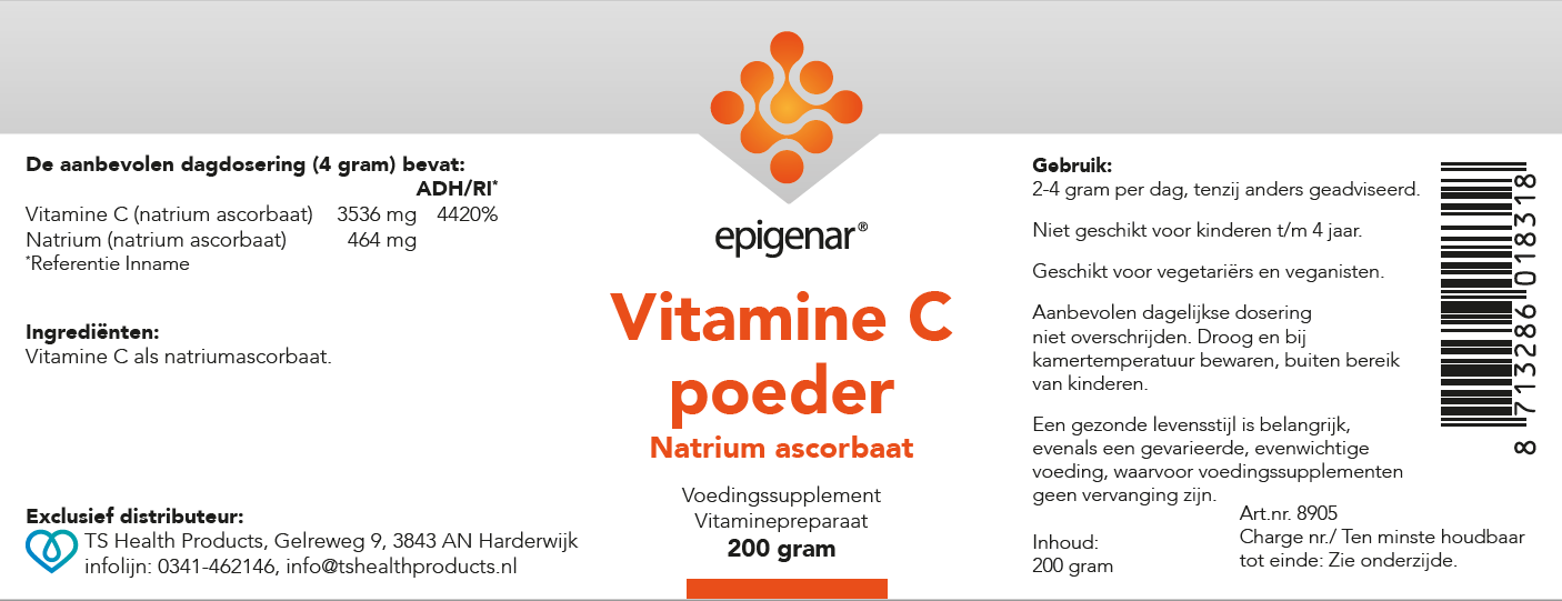 Epigenar Vitamin C - Sodium Ascorbate powder, 200 gr
