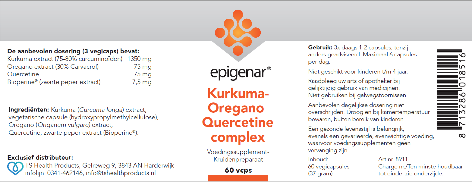Epigenar Turmeric-Oregano-Quercetine complex, 60 vcaps