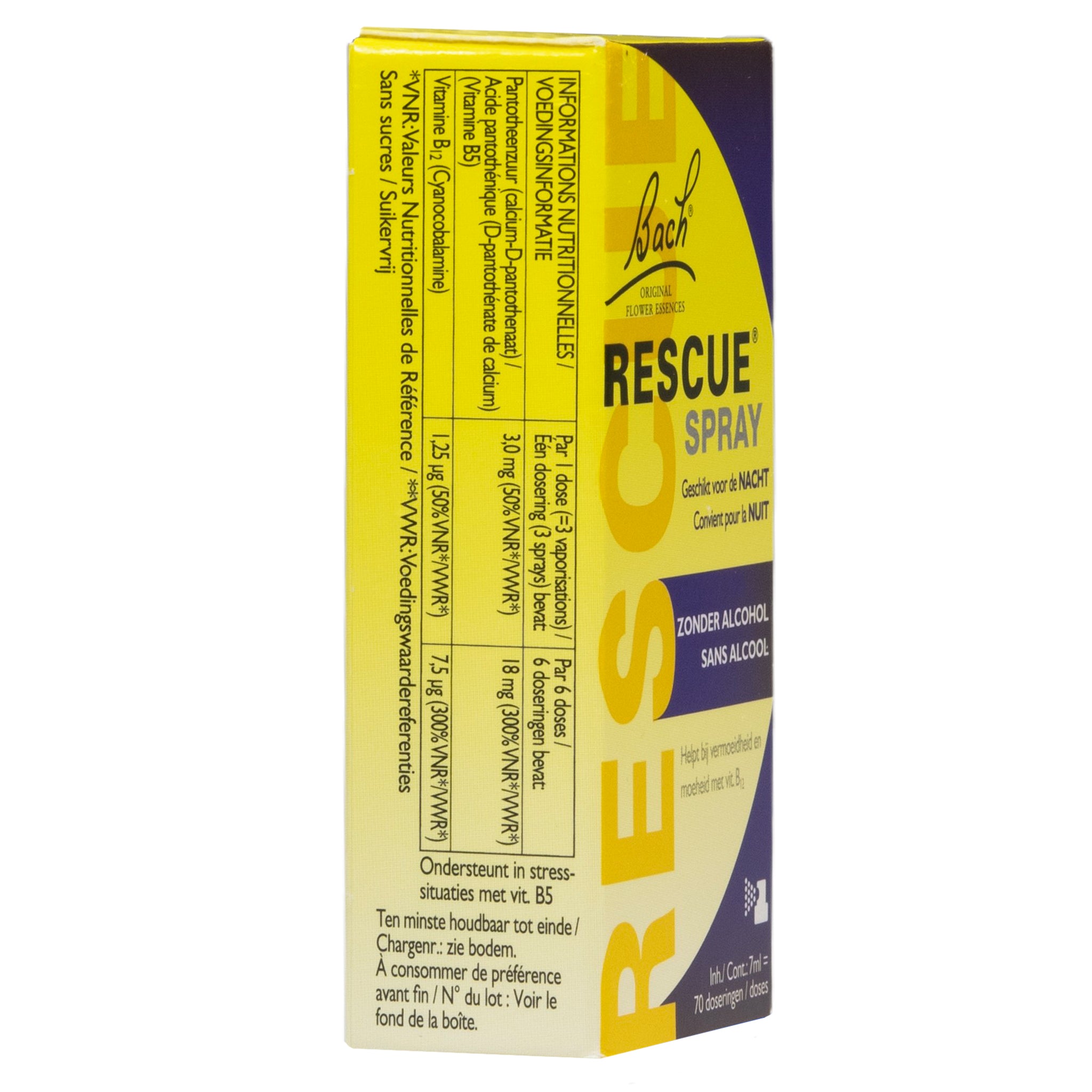 Bach RESCUE® Night Spray - Alcohol-Free + B5 &amp; B12, 7 ml
