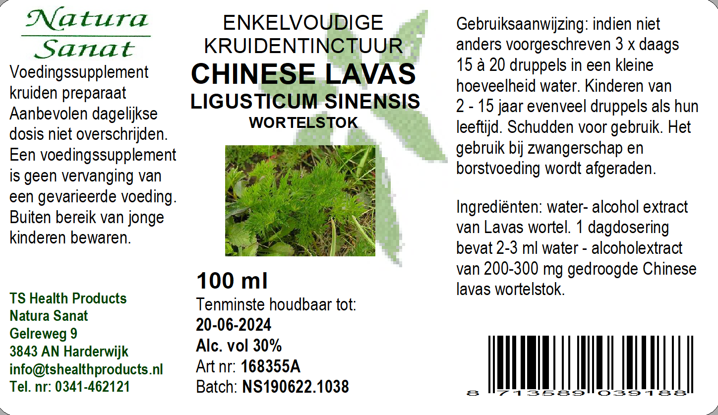 Ligusticum sinensis rhiz/Chinese lavaswortel