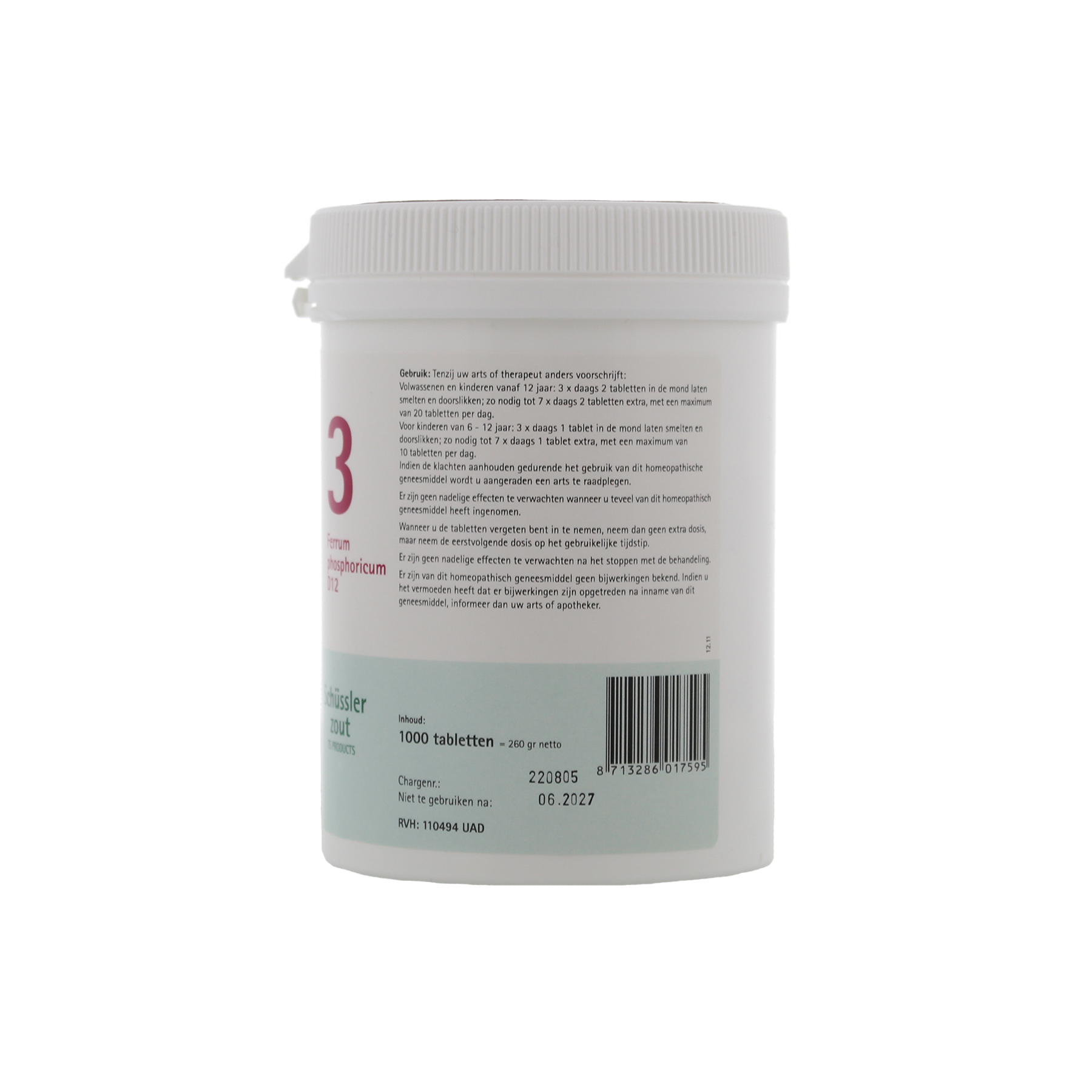 Schüssler zout Nr. 3 Ferrum phosphoricum D12