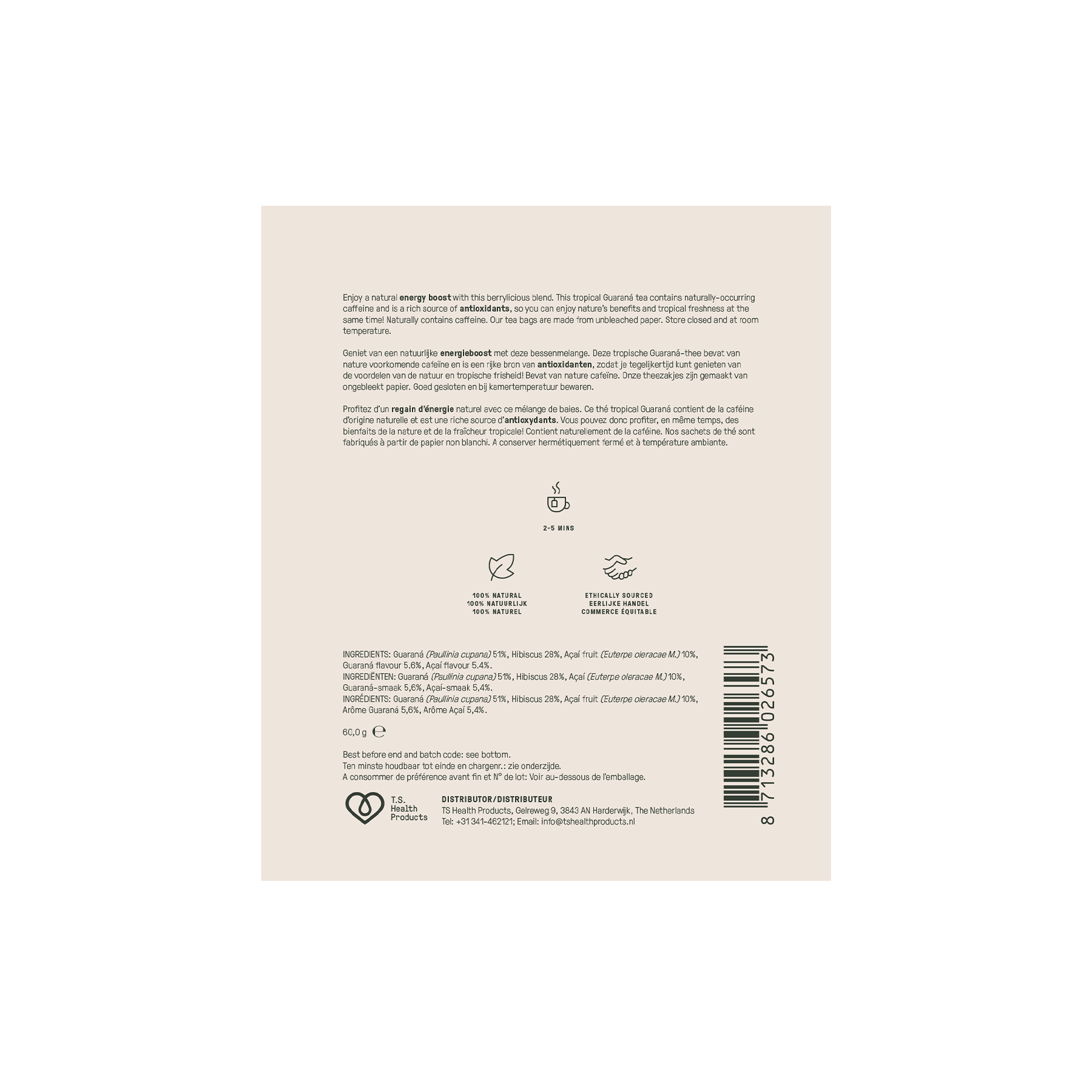 Essencia Get Up &amp; Go- Guaraná &amp; Acai, 30 pcs