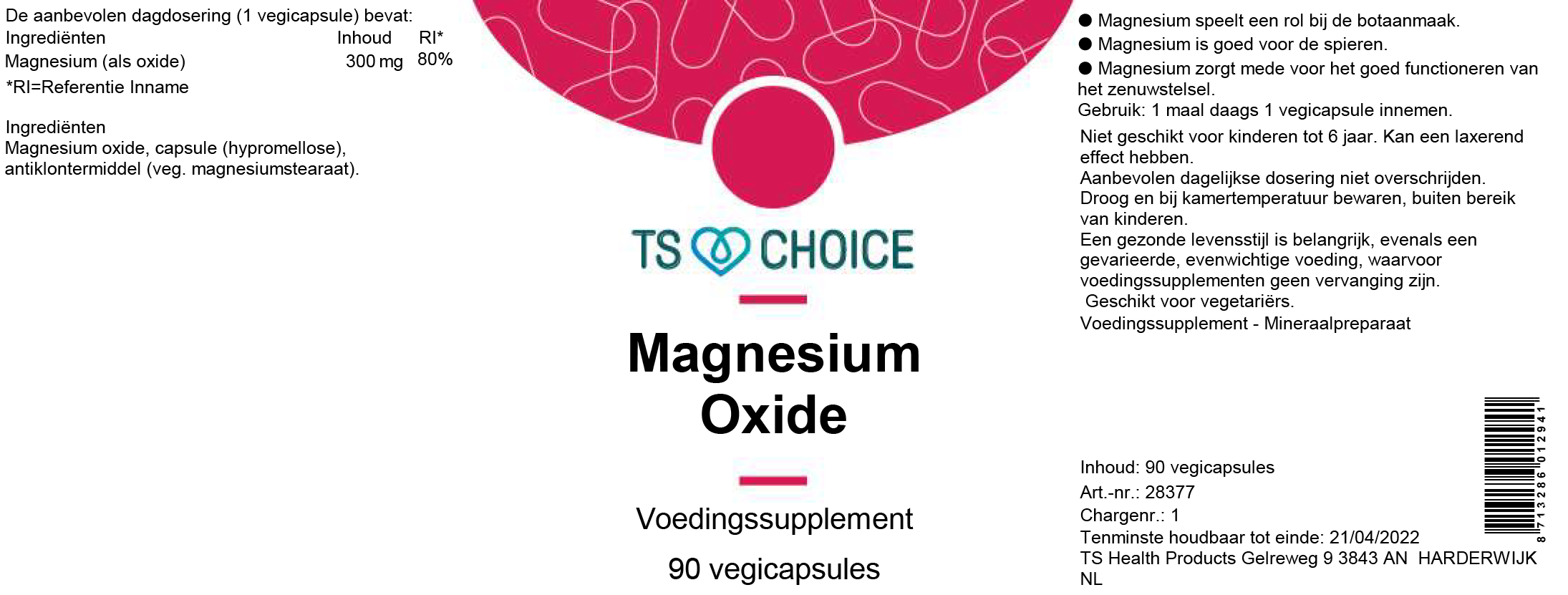 TS Choice Magnesium oxide, 90 vcaps