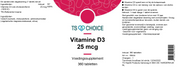 TS Choice Vitamin D3 25 mcg