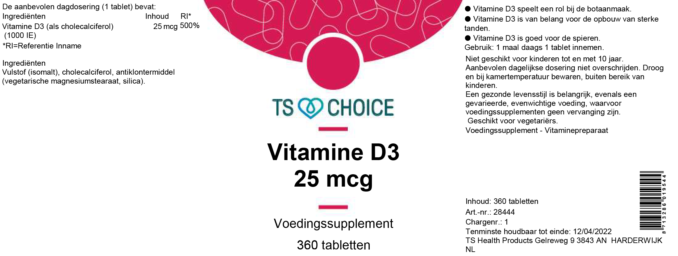 TS Choice Vitamin D3 25 mcg