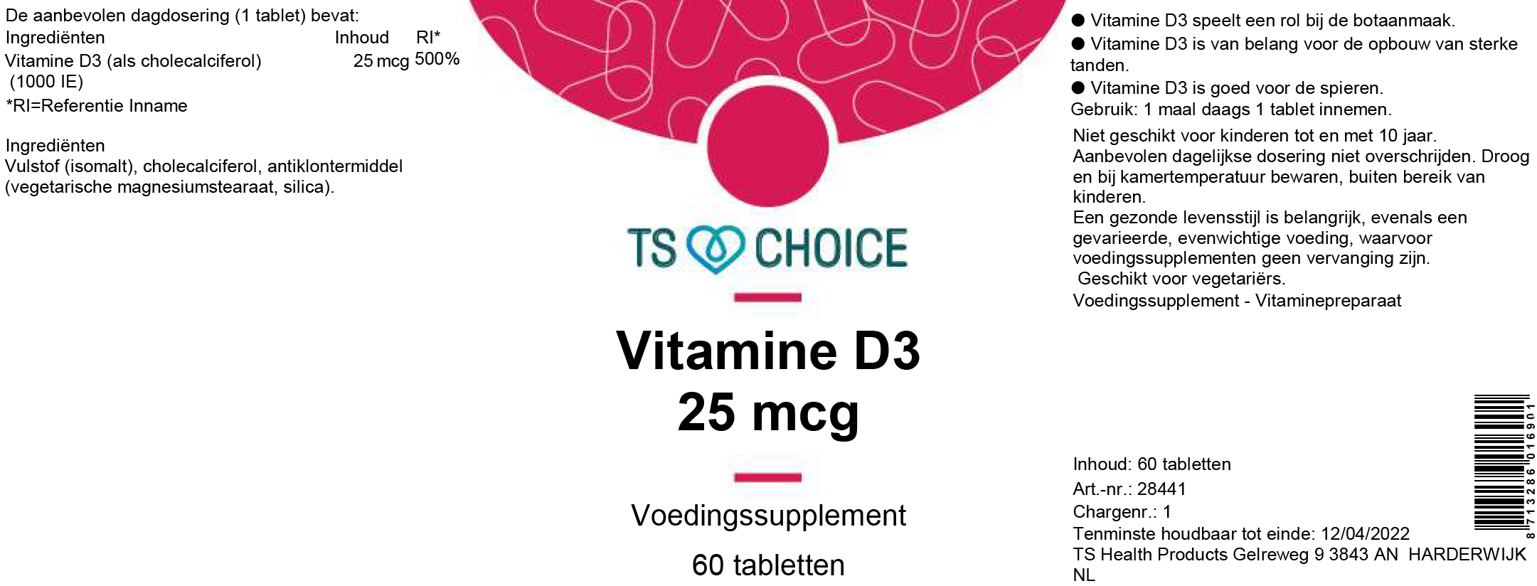 TS Choice Vitamin D3 25 mcg