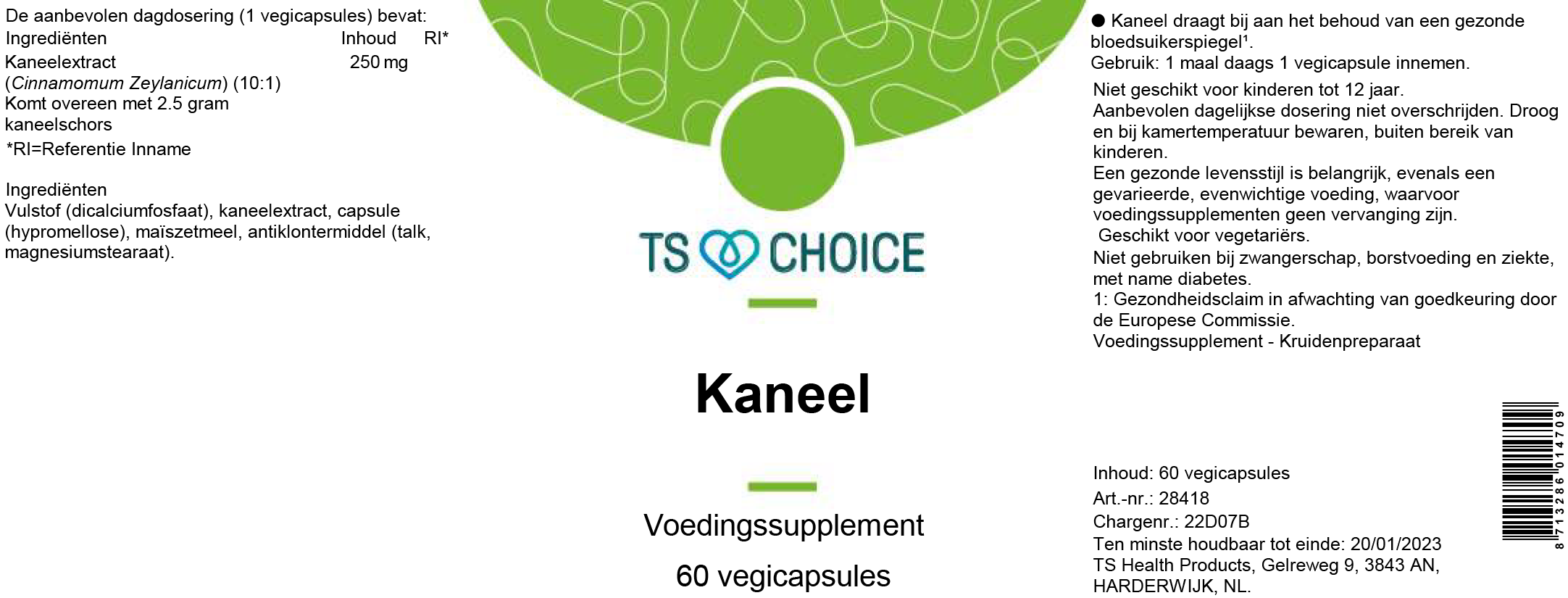 TS Choice Cinnamon, 60 vcaps