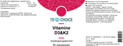 TS Choice Vitamin D3 &amp; K2, 60 vcaps