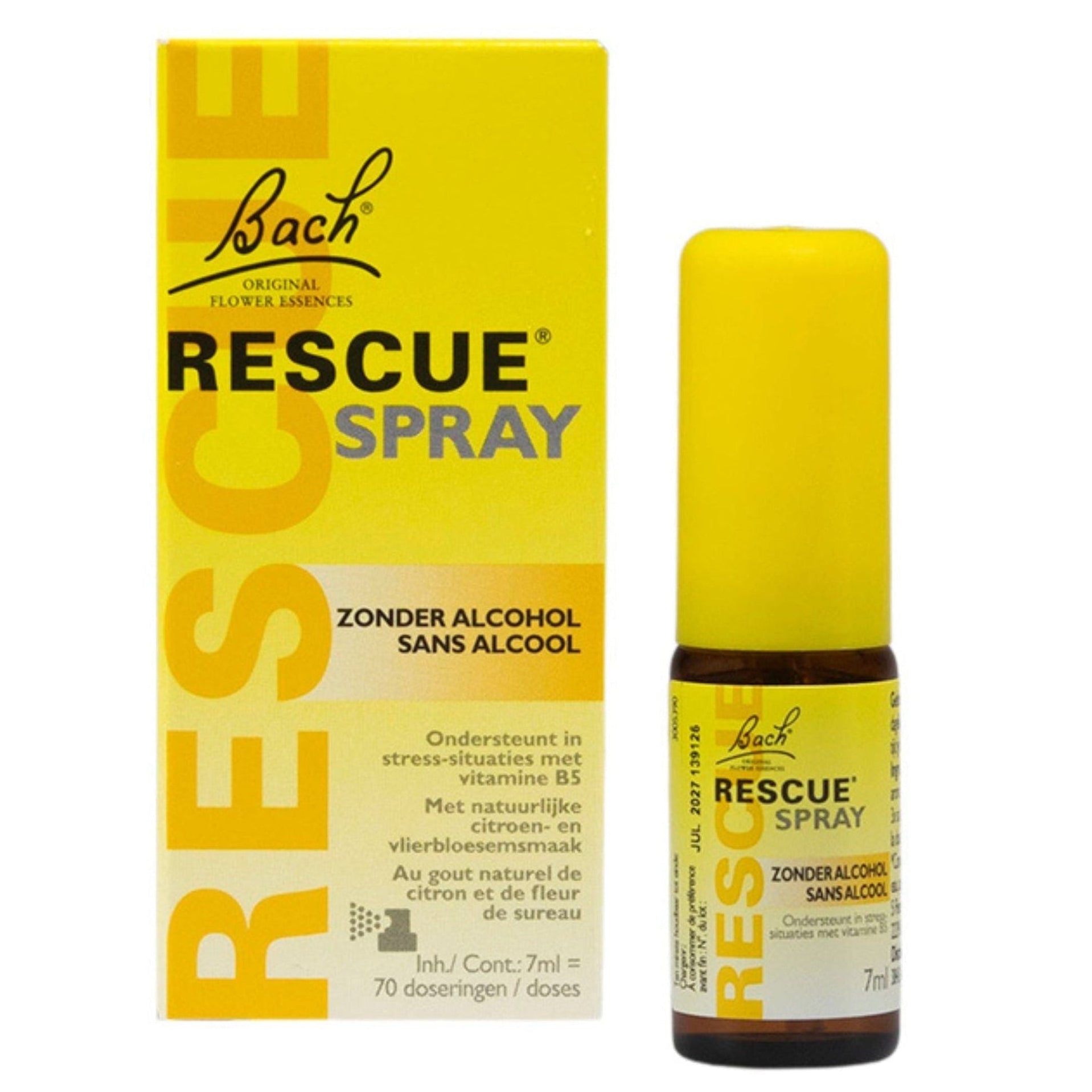 Bach RESCUE® Spray Alcohol-Free + B5 &amp; B12, 7ml