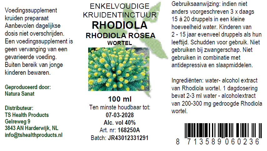 Cruydhof Rhodiola rosea rad/Rhodiola wortel BIO, 50 ml