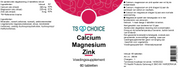 TS Choice Calcium-Magnesium-Zinc, 60 tbl