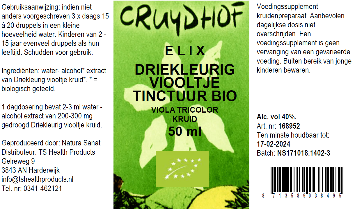 Elix, Driekleurig Viooltje tinctuur BIO