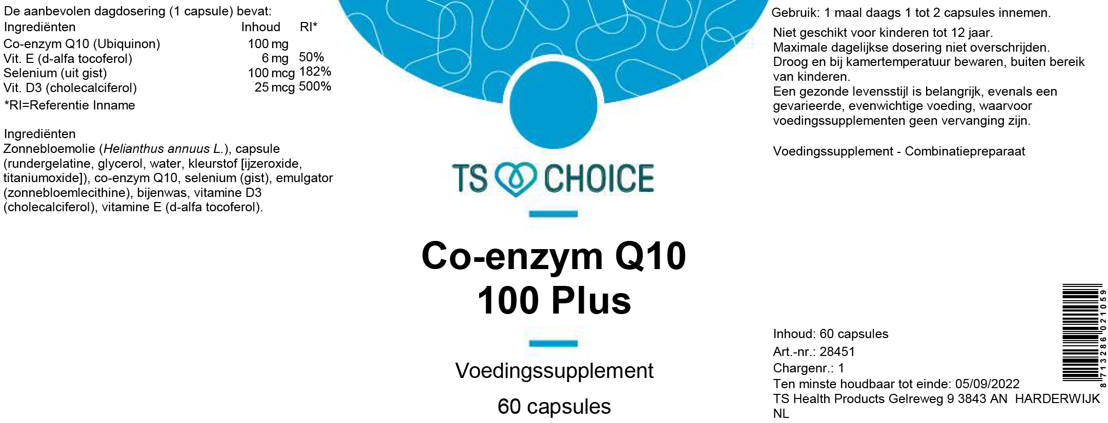 TS Choice Co-enzym Q10 - 100 plus